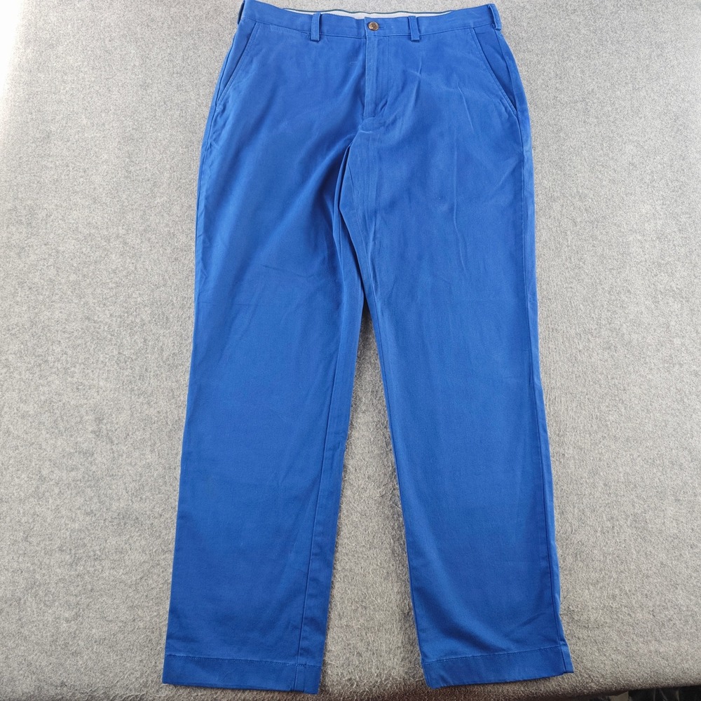 Brooks Brothers Clark Pants Mens 36x32 Blue Chino Straight Leg Cotton Stretch